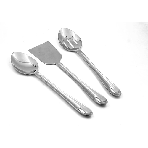 SERVER S/3 ALL CLAD HANDLE SHINY SS TURNER SLOTTED SPOON SOLID SPOON