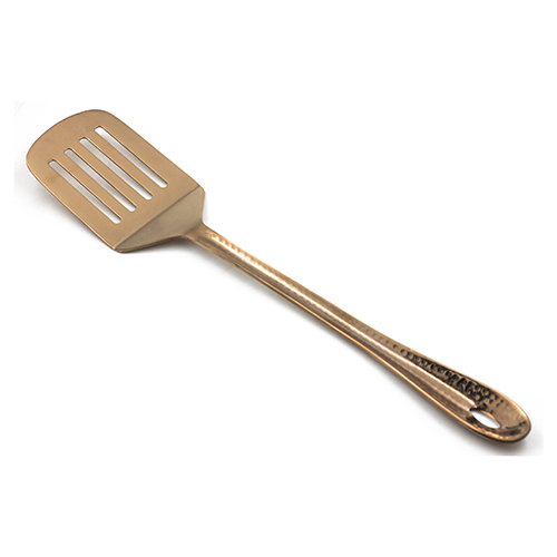 KITCHEN TOOL SLOTTED TURNER PVD ROSEGold HANDLE HAMMERED