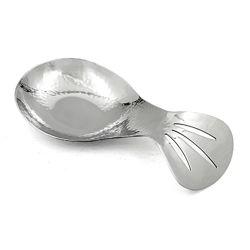 SS SPOON REST HAMMERED MOUTH REST POLISHED